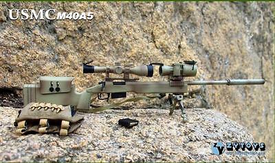 Brinquedo Hot Toys escala 1/6 - Rifle sniper camuflado M40A3 com