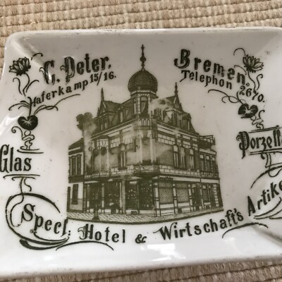 CONTAD PETER SPECL HOTEL & WIRTSCHAFT S ARTIKEL, C. PETER, BREMEN PORCELAIN TRAY
