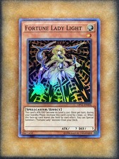 Luz Yugioh Fortune Lady OP11-EN004 súper rara casi nueva