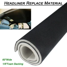 Velvet Headliner Fabric For Oldsmobile Black Upholstery Foam Backed Replacement
