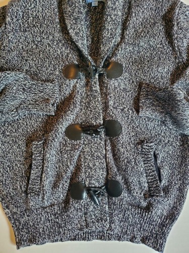Andy & Evan Boys Toggle Cardigan Sweater 5T Jacket Black White Specks Pockets - Picture 3 of 12
