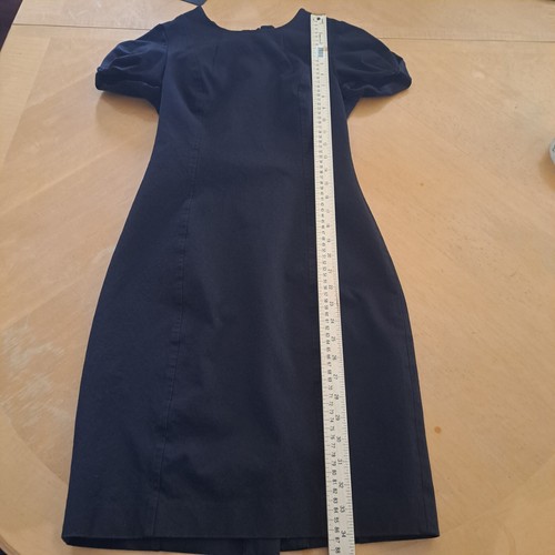 Banana Republic Dress Size 2 Black Short Sleeve Modest Round Neck Zip Closure - Picture 12 of 14