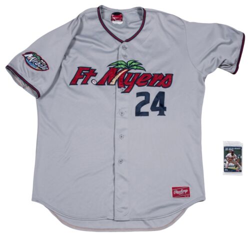 2013 Miguel Sano Pre Rookie Game Used Fort Myers Miracles Twins Jersey Team COA - Picture 2 of 9
