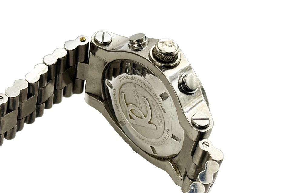 Reloj RENATO COLLEZIONI Hombre T-REX TITANIO con Movimiento Suizo Verde Retro Clásico Foto 4 de 4