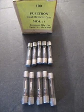 TEN (10) Vintage Bussmann MDL 15 32 Volt 15 Amp Slow Blow Buss Fuses NOS