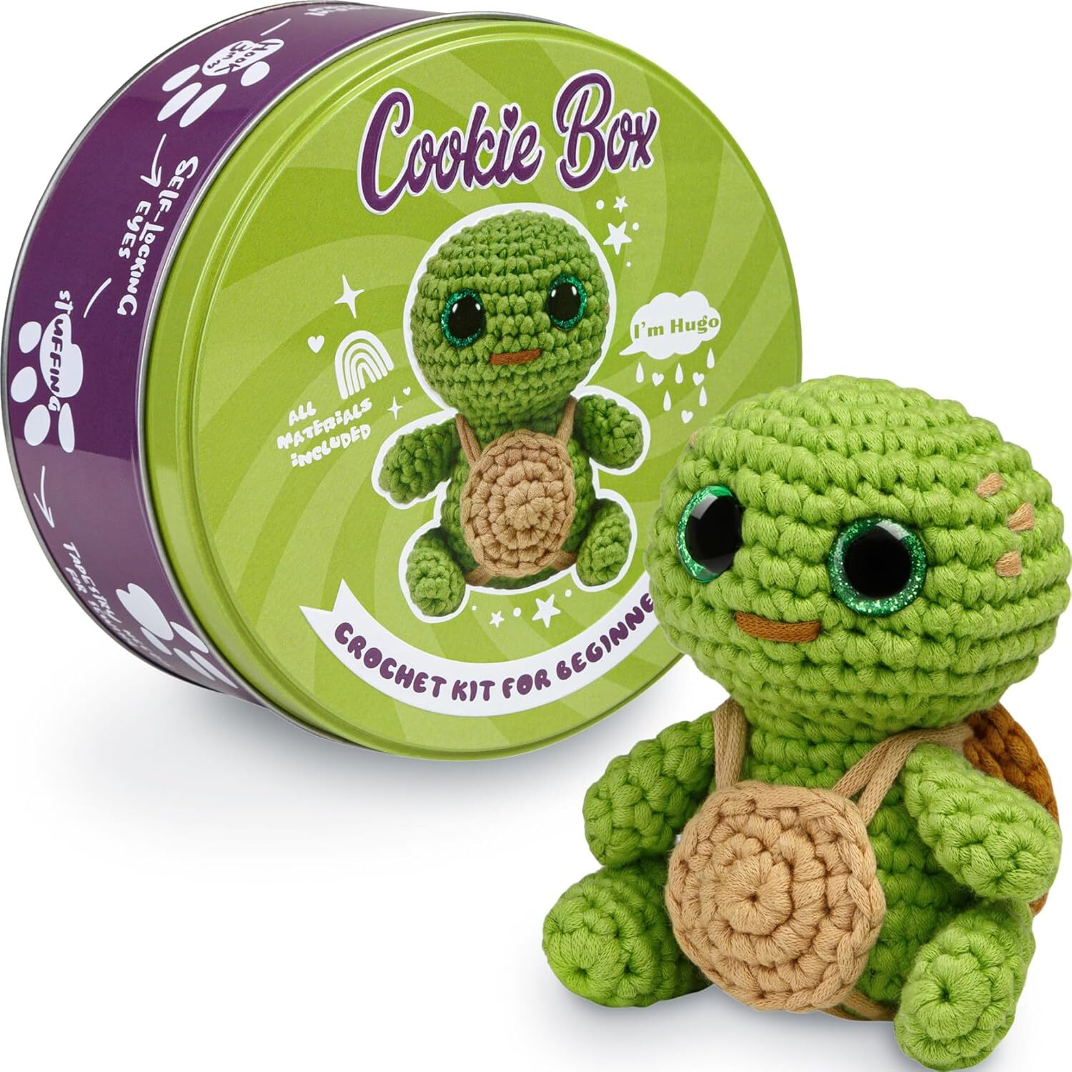 Cookie Box Crochet Kit for Beginners - Learn to Amigurumi Green
