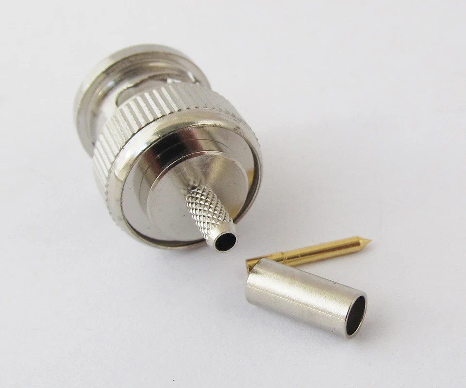 10pcs BNC Male Plug Crimp Straight RF Connector for Coaxial Cable RG316 RG174 - Image 3 of 4