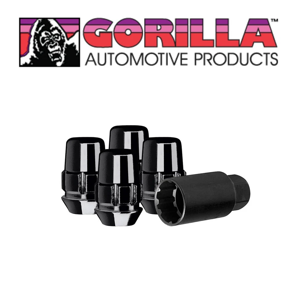 Cerraduras de rueda Gorilla negras 12 mm x 1,25 rosca abultamiento bellota 12 x 1,25 tuerca 71621NBC Foto 2 de 4