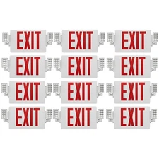 UL List- 12 Packs  Red Exit Sign with Emergency Light Battery Backup Businiess.