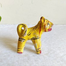 19c Vintage Handgefertigte Bemalte Terrakotta Tiger Figur TC138