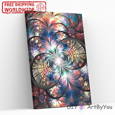 Paint By Numbers Kit Pattern Abstract Canvas Framed Kids Adult Painting Draw Art