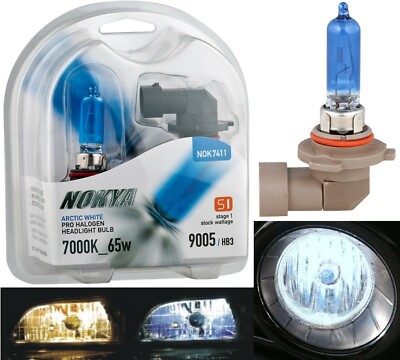 Nokya 7000K White 9005 HB3 Nok7411 65W Two Bulbs Head Light Dual Beam Replace OE