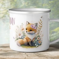 Emaille Tasse Personalisiert FüR Kinder, Kindertasse Mit Namen, Baby Fuchs Hase