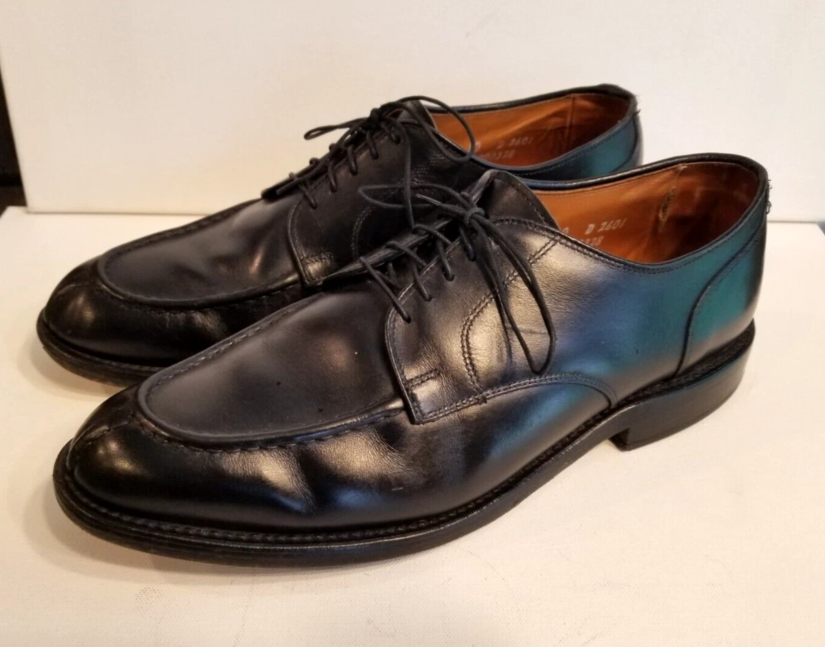 Allen Edmonds Bradley Size 10D Black Leather Split Toe Oxford Dress Shoes