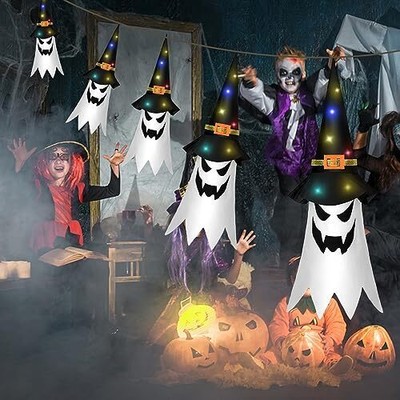 Halloween Geister Windsack Mit LED Lichtern - Gruselige Deko Für Garten & Haus