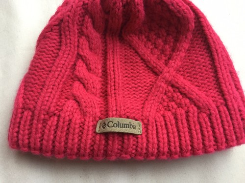 New Columbia Girls Knit Fleece Lined Hat Beanie Youth Girls Pink S/M - Picture 5 of 5