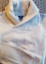 H&M Knit Shawl Collar and Cuffs Fleece Sweatshirt XL