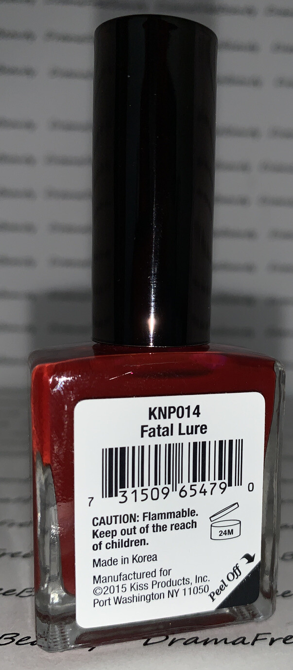 Kiss Gel Strong Nail Polish * FATAL LURE * Deep Red 13ml./.44fl.oz