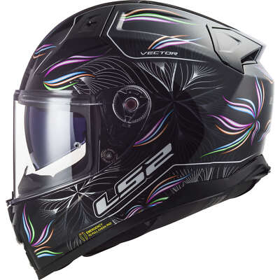 Integral Helm LS2 Ff811 Vector II Tropical Schwarz Glänzend Weiß