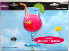 Anagram Supershape Helium Foil Balloon 35" Cocktail with lime