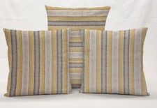 Yellow Gray Beige Stripes Pillowcase / Pillow Cover Many Sizes 