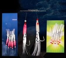 5/10Pack Sabiki Fishing Hook Luminous Rigs String Hook Mackerel Bass Cod Lure