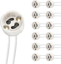 GU10 Base Socket, 600℃ Heat Resistant Maximum 250V 300W, Ceramic Lamp Holder and