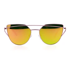 Retro Modern Flat Mirror Lens Sunglasses Womens Designer Fashion UV 400