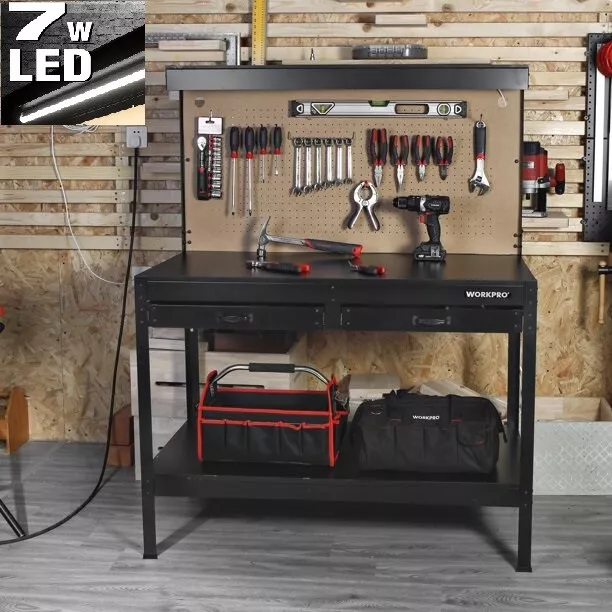 Workbench Table Garage Shop Tool Organizer Woodworking Table W