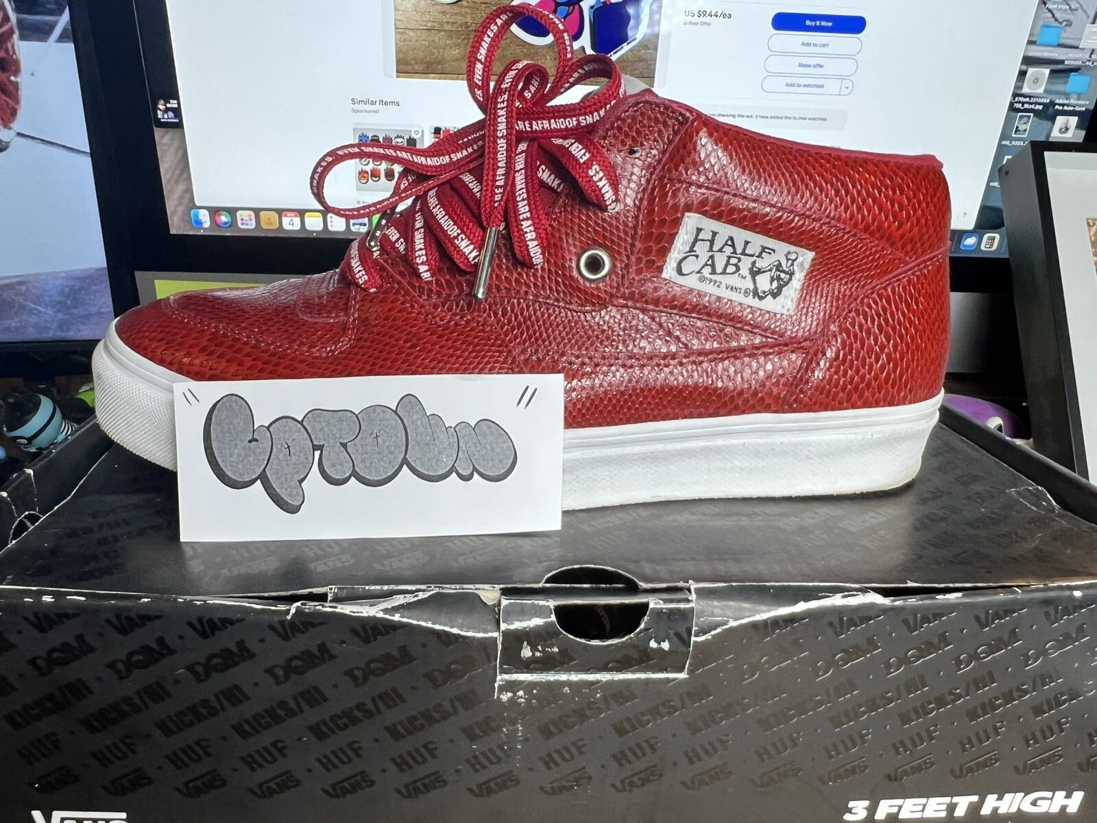 Chaussures vintage VANS Half Cabs Huf SF Snake 3 pieds de haut pointure 10,5 Supreme Syndicate LX
