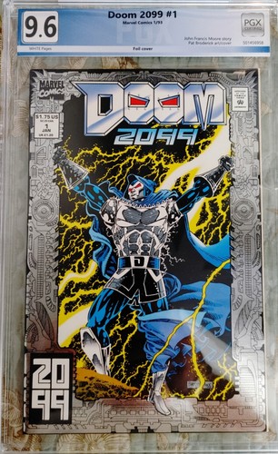 DOOM 2099 #1 PGX 9.6 KEY FIRST ISSUE METALLIC SILVER FOIL COVER LOW CBCS SENSUS 