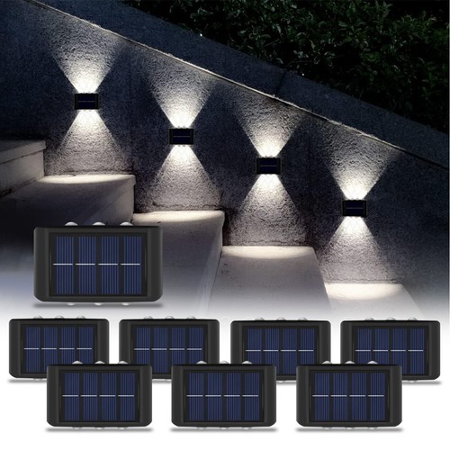 1-8X LED Solar Fence Lights Outdoor Dusk to Dawn Wall Steps Garden Pathway Lamp - Picture 17 of 57