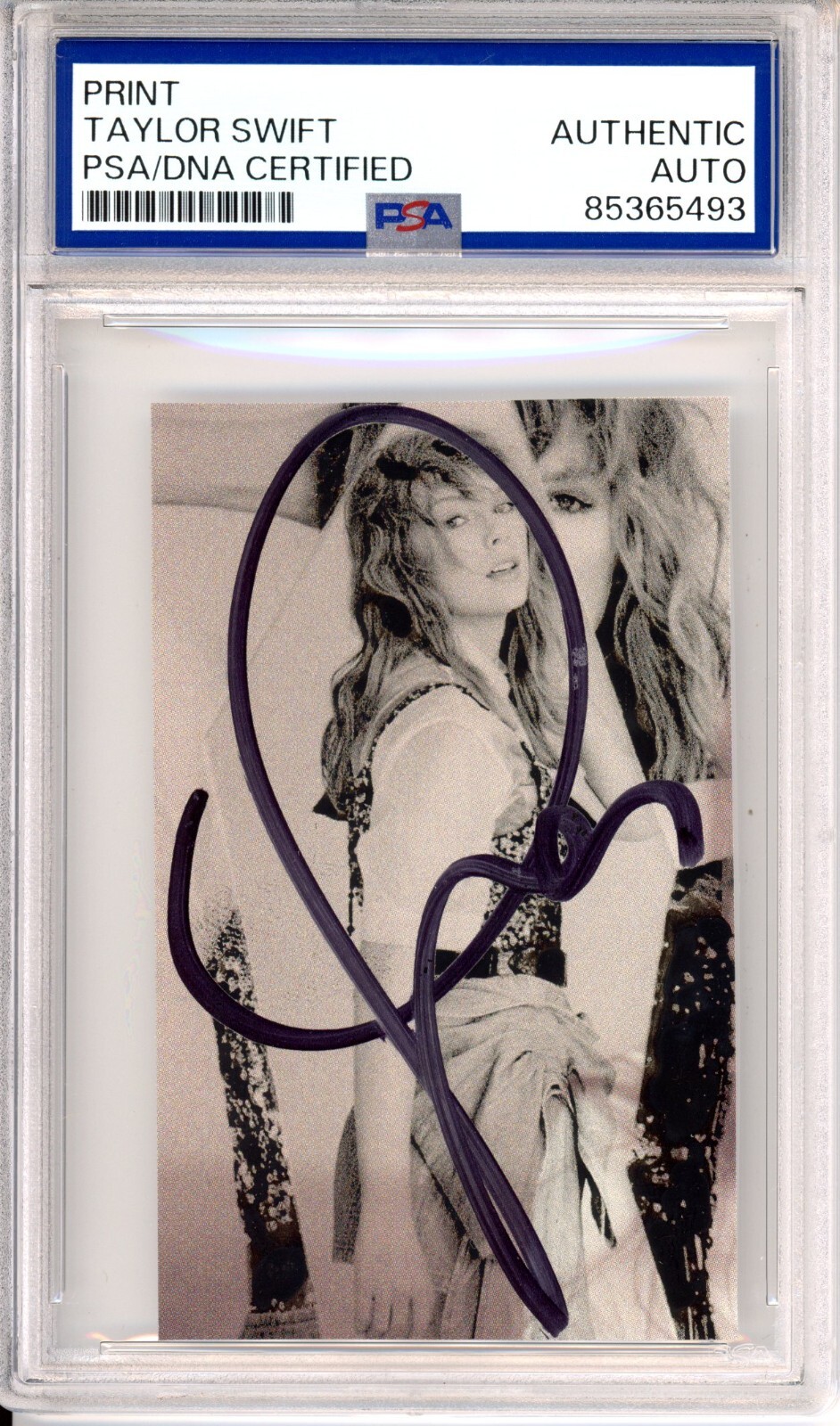 Signed TAYLOR SWIFT HOT Black & White Model Photo Autographed Cut PSA DNA COA
