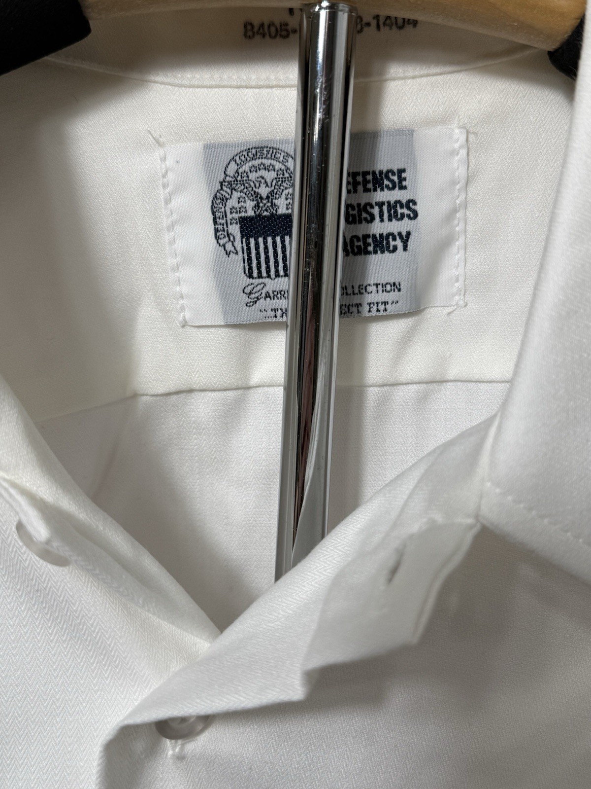 Defense Logistics Agency Shirt Men 16.5 Blue Button Up Dress Uniform Vintage