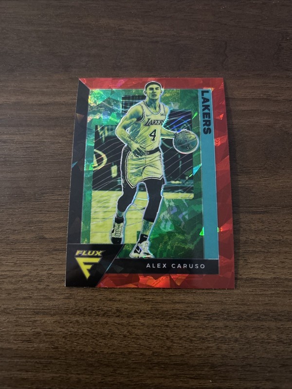 2020-21 Panini Flux Alex Caruso Red Cracked Ice Prizm Parallel SP LA Lakers
