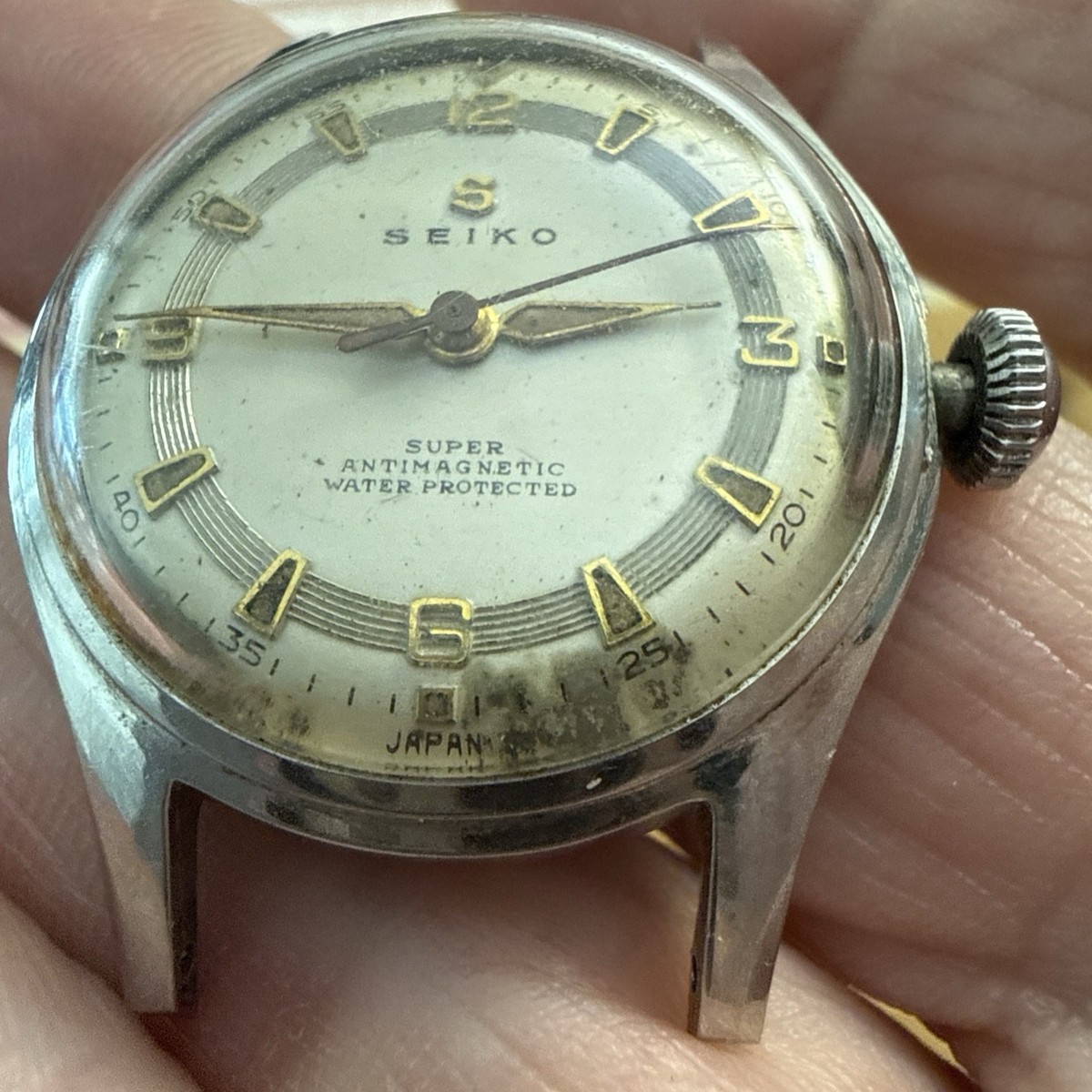Vintage 1950s Seiko Super - Rare S-Logo Tuxedo Dial - Seikosha 3