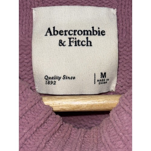 Abercrombie & Fitch Pink Checkered Textured Knit Pullover Crew Neck Sweater Sz M - Picture 3 of 7