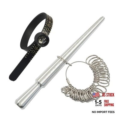 Opfiue Ring Sizer,Hammered Solid Ring Mandrel Jewelry Rubber Metal-3pcsPro