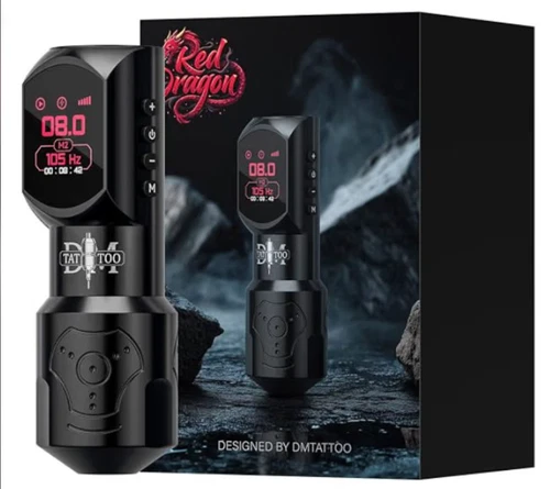 DM Red-dragon Wireless Tattoo Pen Kit Large Color Screen Pen Tattoo Artists NEW - product listing photo