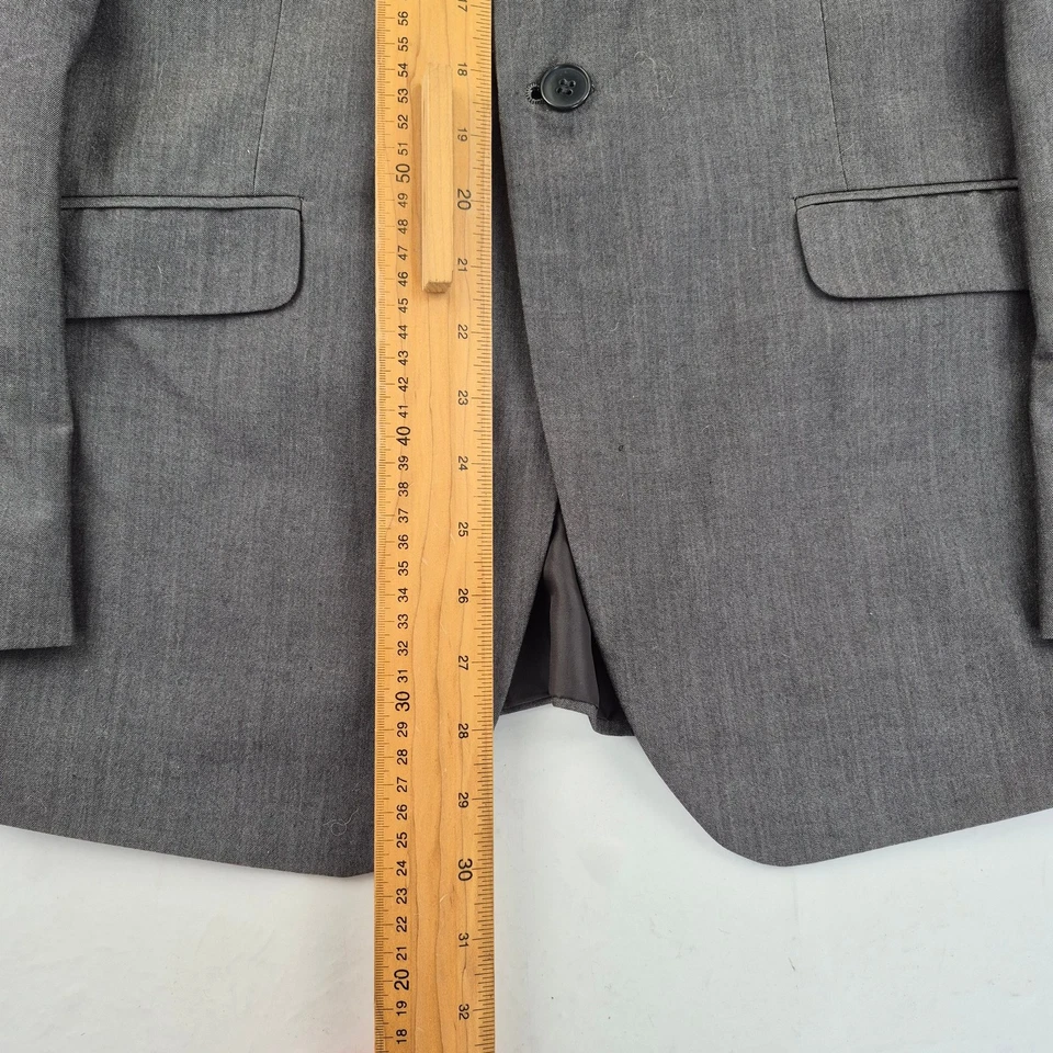 BURTON Traje 38R Pantalones W32 L32 Gris Hombre 3 Piezas Slim Fit - Imagen 2 de 4