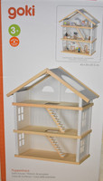Puppenhaus Modern Puppenstube Biegepuppen 3 Etagen Puppenwohung Holz Neu