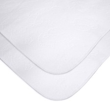 2 Pack Waterproof Flat Crib Mattress Pad Cover 52" x 28" - Quilted, Noiseless...