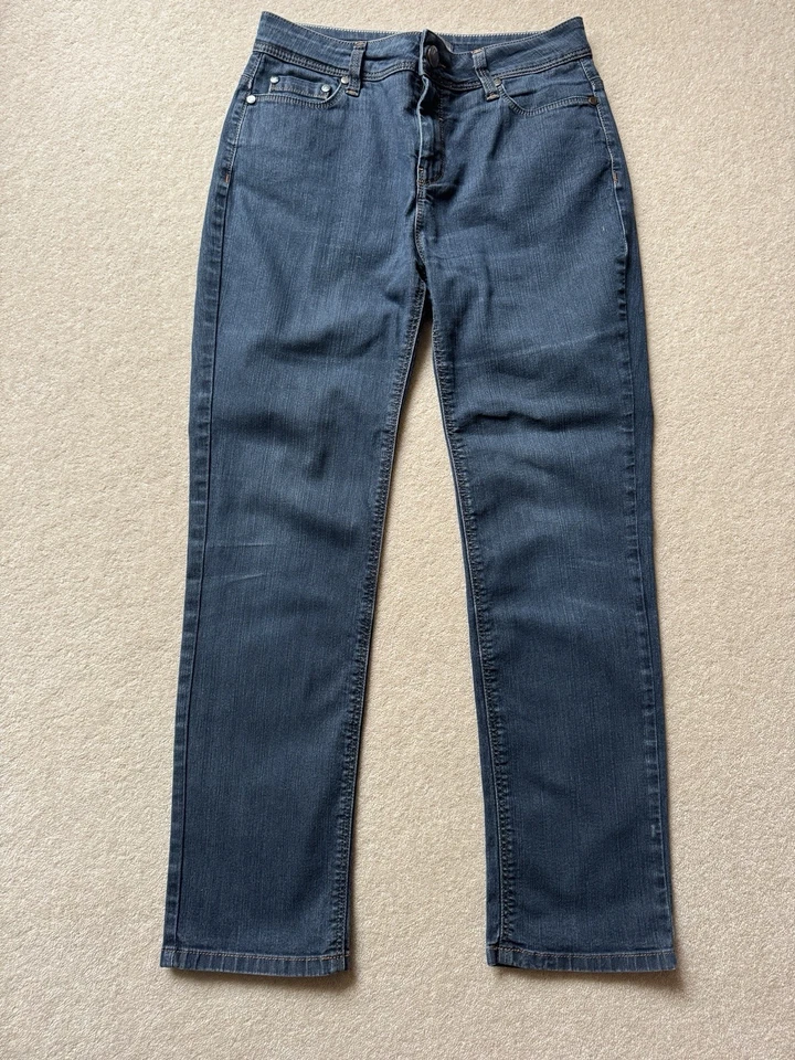 PER UNA (M&S) Blue Jeans 10S Cotton With Elastane W27” Inside Leg 26” Ankle 7” - Image 2 of 4