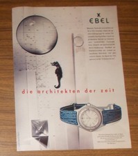 Seltene Werbung vintage EBEL DISCOVERY Taucheruhr - Seepferdchen 1991