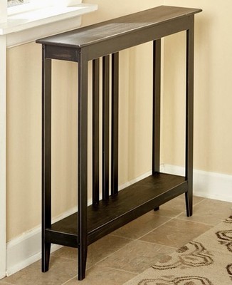 Slim Space Saving Table Wooden Narrow Hallway Entry Storage Antiquated Black New