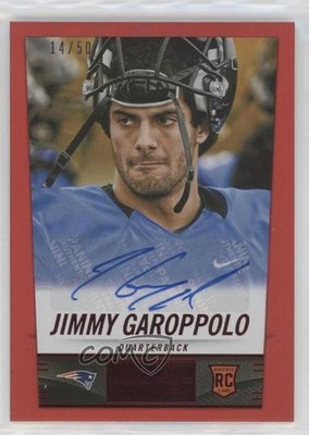 2014 Panini Hot Rookies Rookie Signatures Red 14/50 Jimmy Garoppolo Auto RC uk2