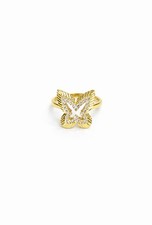 1498- NEW 14K Gold Fashion Cut Butterfly Ring W.G