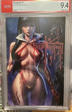 VAMPIRELLA #1 TYLER KIRKHAM EXCLUSIVE Blue VIRGIN VARIANT 2025 Signed Blood Sig