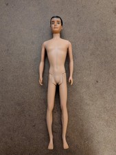 Vintage MCMLX 1960 Ken Doll Flocked Hair Brunette Blue Eyes  READ 