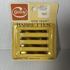 Vintage 1982 Goody 2  Stay Tight Hair Barrettes Tortoise Stripe New in Package